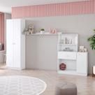 Quarto de Bebê Pétala com Guarda-roupa Cômoda Nichos Decorativos 3 em 1