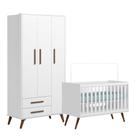 Quarto de Bebê Qencanto com Roupeiro e Berço Qmovi Branco