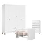 Quarto de Bebê Ternura Baby 6 Portas com Cômoda Gaveteiro Branco Brilho - Incorplac Quarto de Bebê Ternura Baby 6 Portas com Cômoda Gaveteiro Branco Brilho - Incorplac