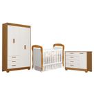 Quarto de Bebê Zaki e Berço Americano Danny Branco Acetinado Savana - Reller