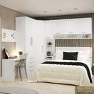 Quarto de Canto Casal com Guarda Roupas Cabeceira e Escrivaninha Alpes Luciane Móveis