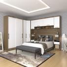 Quarto de Canto Casal com Guarda Roupas Cabeceira e Mesas de Cabeceira Paris Luciane Móveis
