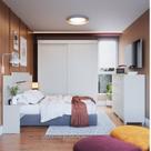 Quarto de Casal 3 Peças 1 Guarda Roupa 1 Cômoda 1 Cabeceira Renata Espresso Móveis