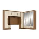 Quarto de Casal Completo 5 Peças 6 Portas 4 Gavetas com Maleiro e Espelhos Smart Plus Yescasa