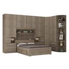 Quarto de Casal de Canto e sem Cama Queen 1344SQ Castanho