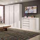 Quarto de Casal Laura com Guarda-Roupa Casal 3 Portas e Cômoda Espresso Móveis Quarto de Casal Laura com Guarda-Roupa Casal 3 Portas e Cômoda Espresso Móveis