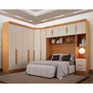 Quarto de Casal Modulado 11 Portas Orion Ambiente Cinamomo Off White - Leifer Móveis