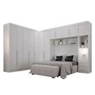 Quarto De Casal Modulado 12 Portas Orion Branco Leifer Móveis