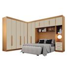 Quarto De Casal Modulado 12 Portas Orion Cinamomo Off White - Leifer Móveis