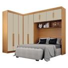 Quarto De Casal Modulado 9 Portas Orion Cinamomo Off White Leifer Móveis
