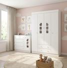 Quarto Guarda Roupa E Cômoda Lívia - Bco - Phoenix Baby
