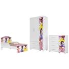 Quarto Infantil 3 Peças Com Mini Cama Princesa Rosa Z53 - Mpozenato