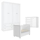 Quarto Infantil 4 Portas Americano com Berço Tutto New Branco Fosco - Matic