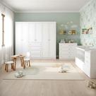 Quarto Infantil 6 Portas Americano Com Berço Multifuncional Cleo Ambiente Branco Fosco E Colchão Ortobom - Henn