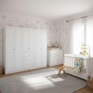Quarto Infantil Americano 6 Portas Ambiente Com Berço Tutto New Branco Fosco - Henn