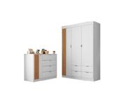 Quarto Infantil Bebê Ayla Cômoda E Guarda Roupa Branco Quarto Infantil Bebê Ayla Cômoda E Guarda Roupa Branco