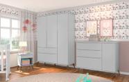 Quarto Infantil Bebê Rêtro Melinda Cinza Roupeiro E Cômoda