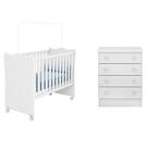 Quarto Infantil Berço e Cômoda Certificado Inmetro Branco