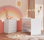 Quarto Infantil Berço e Cômoda Lua Encantada Branco