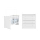 Quarto Infantil Berço e Cômoda Trocador Branco Quarto Infantil Berço e Cômoda Trocador Branco