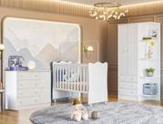 Quarto Infantil Berço, Guarda Roupa 2P e Cômoda 4G Branco Quarto Infantil Berço, Guarda Roupa 2P e Cômoda 4G Branco