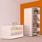 Quarto Infantil Berço Mini Cama e Guarda Roupa 2P Rosa