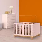 Quarto Infantil Berço Mini Cama Slim e Cômoda 4G Rosa