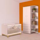 Quarto Infantil Berço Mini Cama Slim e Guarda Roupa Rosa