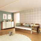 Quarto Infantil Cama de Solteiro 3 em 1 e Cômoda 10 Gavetas em Mdf Premium Helena e Alice