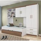 Quarto Infantil Chiara Completo com Cama de Solteiro, Cama Auxiliar