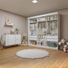 Quarto Infantil Closet Isadora com Cômoda 1 Porta 4 Gavetas Aurora Branco