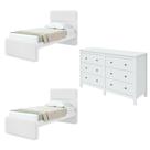 Quarto Infantil com 2 Camas de Solteiro Loop e 1 Cômoda Maggiore Quarto Infantil com 2 Camas de Solteiro Loop e 1 Cômoda Maggiore