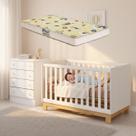 Quarto Infantil Com Berço Colchão E Cômoda Padrão Americano Branco Acetinado