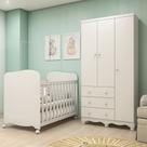 Quarto Infantil com Berço e Guarda Roupa Uli Junior Móveis Peroba