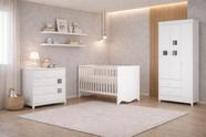 Quarto Infantil com Berço Roupeiro e Cômoda Lunni- MobiBaby