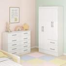 Quarto Infantil com Cômoda 10 Gavetas e Guarda-roupa 4 Portas e 2 Gavetas Ninho