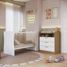 Quarto Infantil com Cômoda 3 Gavetas e Berço