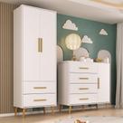 Quarto Infantil com Guarda-Roupa 2 Portas 2 Gavetas com Cômoda Magia Espresso Móveis Branco Quarto Infantil com Guarda-Roupa 2 Portas 2 Gavetas com Cômoda Magia Espresso Móveis Branco