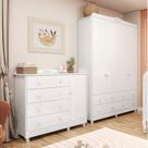 Quarto Infantil com Guarda Roupa 4 Portas e Cômoda 1 Porta 100% Mdf Maya Clássico Espresso Móveis