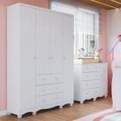 Quarto Infantil com Guarda-roupa 4 Portas e Cômoda 1 Porta 100% Mdf Mimo Espresso Móveis