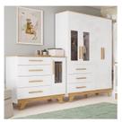 Quarto Infantil com Guarda-roupa e Cômoda com Janelas 100% Mdf Retrô Kakau Espresso Móveis Quarto Infantil com Guarda-roupa e Cômoda com Janelas 100% Mdf Retrô Kakau Espresso Móveis