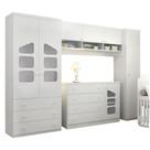 Quarto Infantil com Guarda Roupa Modulado e Cômoda 04 Gavetas Eloísa Branco - Phoenix Baby