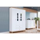 Quarto Infantil Completo Aconchego 2 Peças (1 Guarda Roupa + 1 Cômoda) QI81 Branco/Jequitiba - Henn