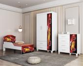 Quarto infantil completo adesivado cama-comoda-guarda roupas