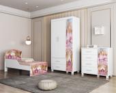 Quarto infantil completo adesivado cama-comoda-guarda roupas