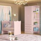 Quarto Infantil Completo Ana 2 Portas 3 Gavetas Rosa - Pnr Móveis