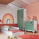 Quarto Infantil Completo Aquarela 4 Portas 6 Gavetas Branco/Verde - Pnr Móveis Quarto Infantil Completo Aquarela 4 Portas 6 Gavetas Branco/Verde - Pnr Móveis