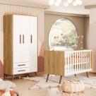 Quarto Infantil Completo Bear 3 Portas 2 Gavetas Branco/Freijo - Pnr Móveis
