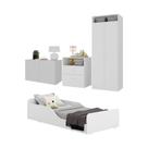 Quarto Infantil Completo C/ Minicama E Mesa Cabeceira Multimóveis Mp4204 Branco Branco