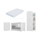 Quarto Infantil Completo com Berço 3 em 1 com Colchão Incluso Multimóveis MP4354
